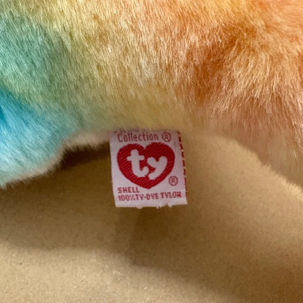 Ty Beanie Baby Buddy Rainbow‎ Chameleon Lizard Plush Stuffed Animal Toy